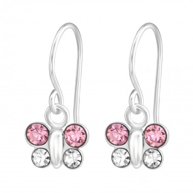 Butterfly - 925 Sterling Silver Earrings with Crystal SD37965