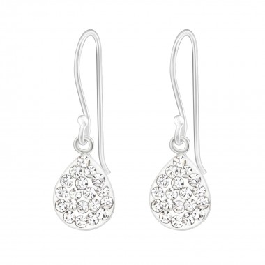 Pear - 925 Sterling Silver Earrings with Crystal SD38360
