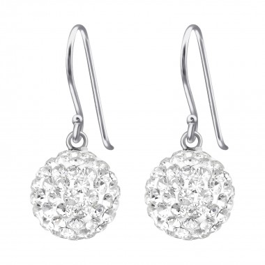 Round - 925 Sterling Silver Earrings with Crystal SD39774