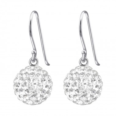 Round - 925 Sterling Silver Earrings with Crystal SD39774