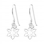 Snowflake - 925 Sterling Silver Earrings with Crystal SD40009 Snowflake - 925 Sterling Silver Earrings with Crystal SD40009