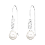 Round - 925 Sterling Silver Earrings with Crystal SD41259