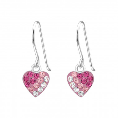 Heart - 925 Sterling Silver Earrings with Crystal SD43803