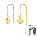 Heart - 925 Sterling Silver Earrings with Crystal SD44267
