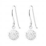 8mm Round - 925 Sterling Silver Earrings with Crystal SD44282