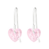 Hearts - 925 Sterling Silver Earrings with Crystal SD45883