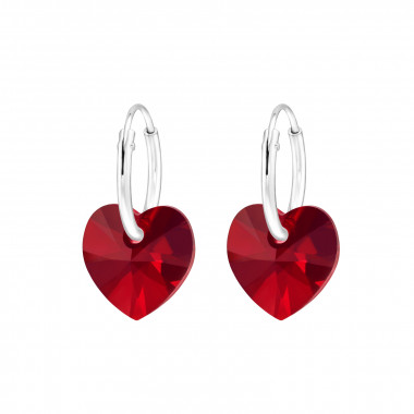 Heart - 925 Sterling Silver Earrings with Crystal SD46678