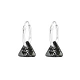 Triangle - 925 Sterling Silver Earrings with Crystal SD46680