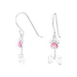 Paw And Bone - 925 Sterling Silver Earrings with Crystal SD47069