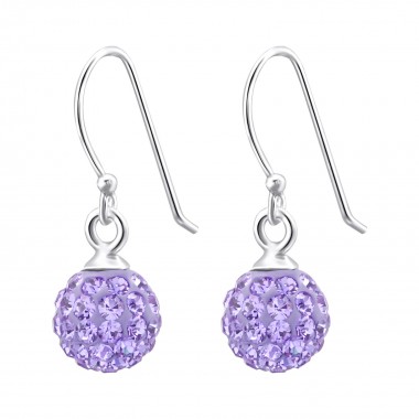 Crystal Ball - 925 Sterling Silver Earrings with Crystal SD6675