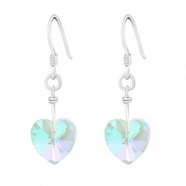 Dangly hearts - 925 Sterling Silver Earrings with Crystal SD6911