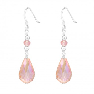 Dangle drops - 925 Sterling Silver Earrings with Crystal SD8987