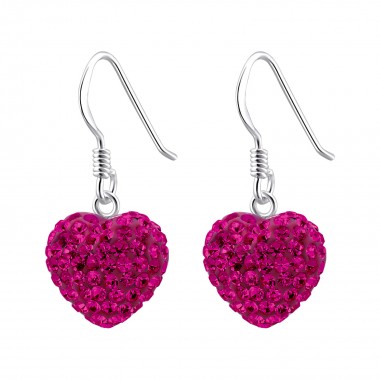 Heart - 925 Sterling Silver Earrings with Crystal SD9750