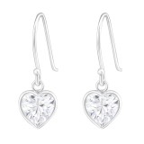 Heart - 925 Sterling Silver Earrings with CZ SD13378