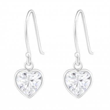 Heart - 925 Sterling Silver Earrings with CZ SD13378