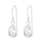 Teardrop - 925 Sterling Silver Earrings with CZ SD13381