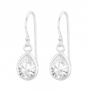 Teardrop - 925 Sterling Silver Earrings with CZ SD13381