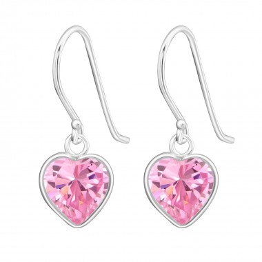 Heart - 925 Sterling Silver Earrings with CZ SD1372