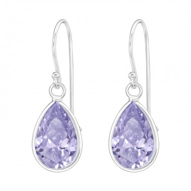 Teardrop - 925 Sterling Silver Earrings with CZ SD1559