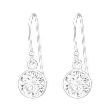 Round - 925 Sterling Silver Earrings with CZ SD18002