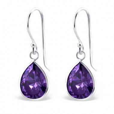 Tear Drop - 925 Sterling Silver Earrings with CZ SD23251