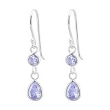 Tear Drop - 925 Sterling Silver Earrings with CZ SD23314