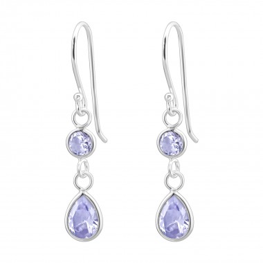 Tear Drop - 925 Sterling Silver Earrings with CZ SD23314
