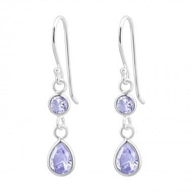 Tear Drop - 925 Sterling Silver Earrings with CZ SD23314