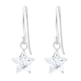 Star - 925 Sterling Silver Earrings with CZ SD23318