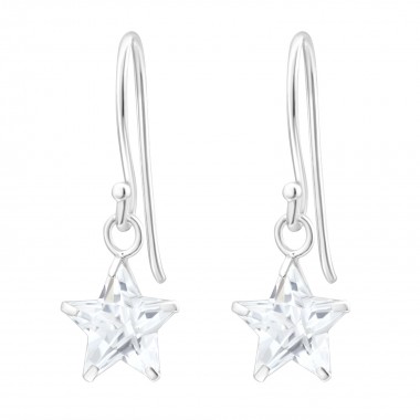 Star - 925 Sterling Silver Earrings with CZ SD23318
