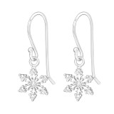 Snowflake - 925 Sterling Silver Earrings with CZ SD24472