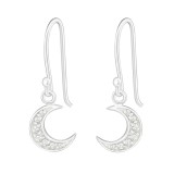 Moon - 925 Sterling Silver Earrings with CZ SD26637