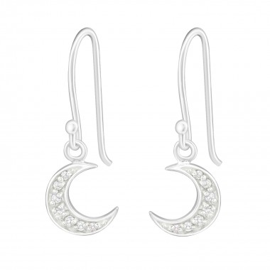 Moon - 925 Sterling Silver Earrings with CZ SD26637