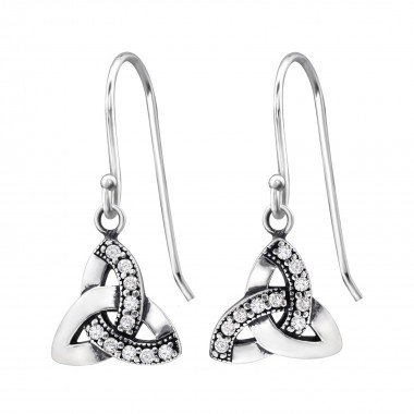 Celtic - 925 Sterling Silver Earrings with CZ SD31246