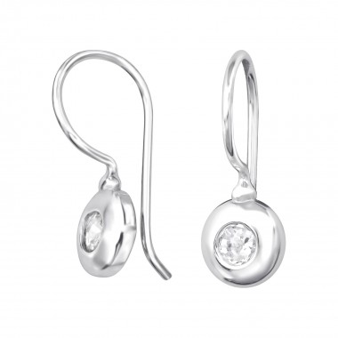 Round - 925 Sterling Silver Earrings with CZ SD32054