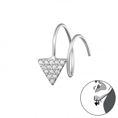 Triangle - 925 Sterling Silver Earrings with CZ SD34324