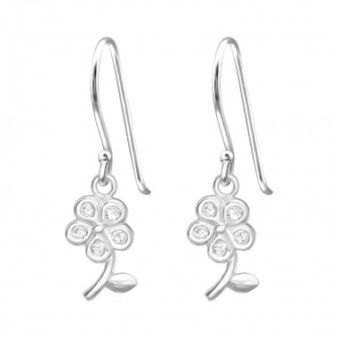 Flower - 925 Sterling Silver Earrings with CZ SD35647