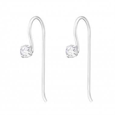 Round - 925 Sterling Silver Earrings with CZ SD36123