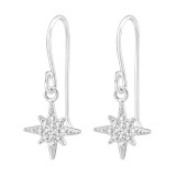Star - 925 Sterling Silver Earrings with CZ SD36807