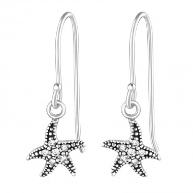 Starfish - 925 Sterling Silver Earrings with CZ SD36813
