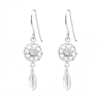 Dreamcatcher - 925 Sterling Silver Earrings with CZ SD37200