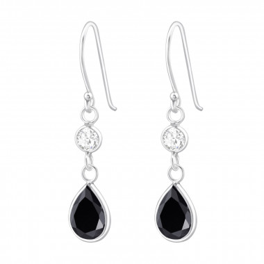 Pear - 925 Sterling Silver Earrings with CZ SD39169