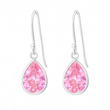 Pear - 925 Sterling Silver Earrings with CZ SD39172