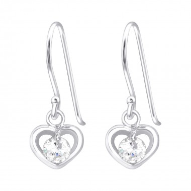 Heart - 925 Sterling Silver Earrings with CZ SD39775