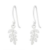 Leaves - 925 Sterling Silver Earrings with CZ SD40116