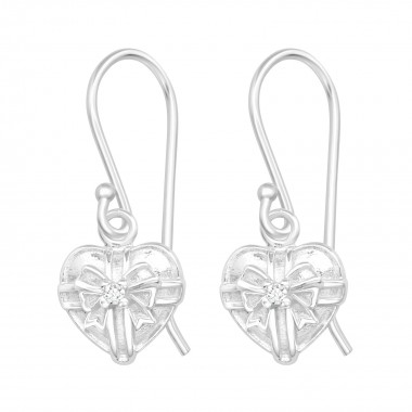 Heart - 925 Sterling Silver Earrings with CZ SD40125