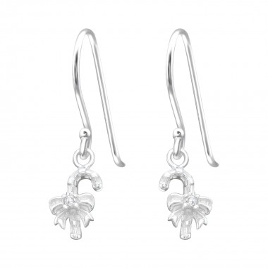 Candy Cane - 925 Sterling Silver Earrings with CZ SD40128