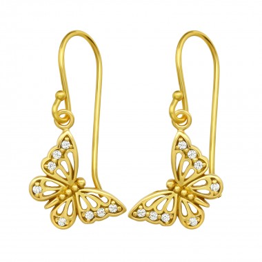 Butterfly - 925 Sterling Silver Earrings with CZ SD40129