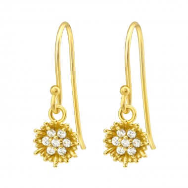 Flower - 925 Sterling Silver Earrings with CZ SD40137