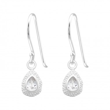 Pear - 925 Sterling Silver Earrings with CZ SD40138